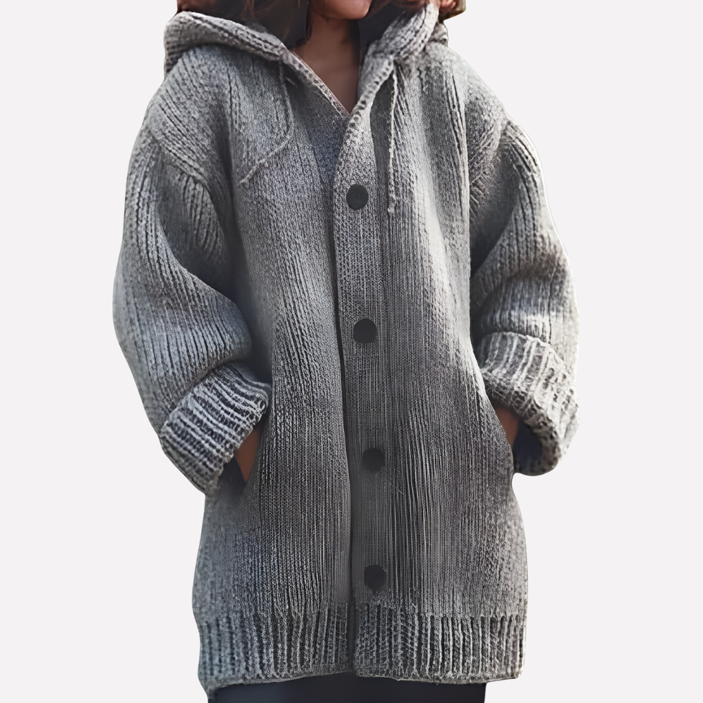 Women's Long Hooded Cardigan