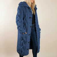 Women's Long Hooded Winter Cardigan