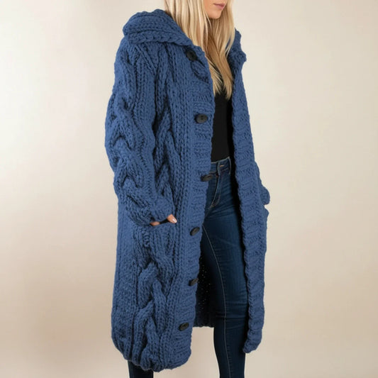 Women's Long Hooded Winter Cardigan