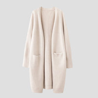 Women's Long Open-Front Cardigan with Pockets