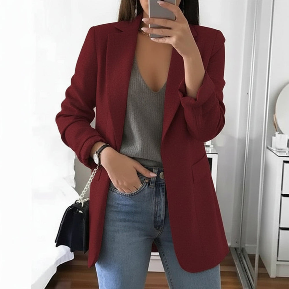 Women's Long-Sleeve Blazer with Notched Lapel