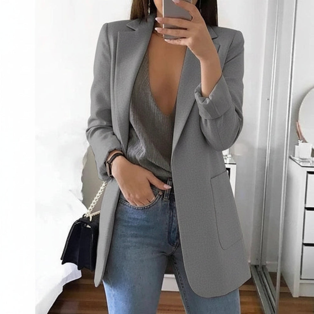 Women's Long-Sleeve Blazer with Notched Lapel