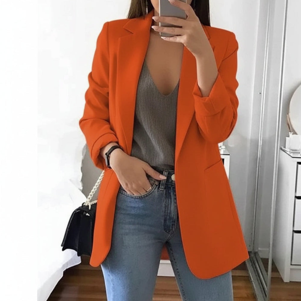 Women's Long-Sleeve Blazer with Notched Lapel