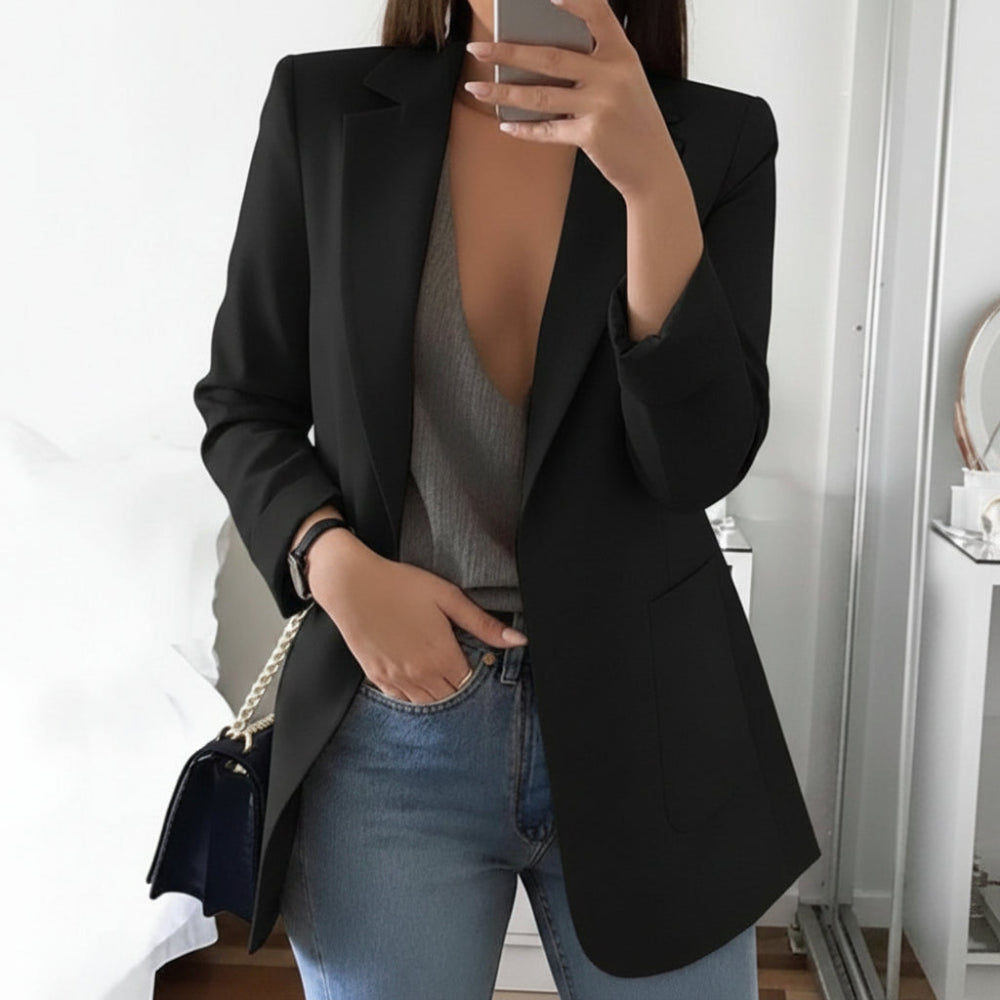 Women's Long-Sleeve Blazer with Notched Lapel