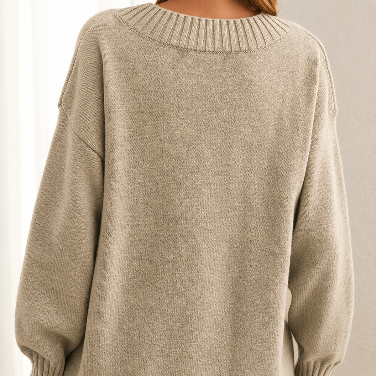 Women's Loose-Fit V-Neck Sweater