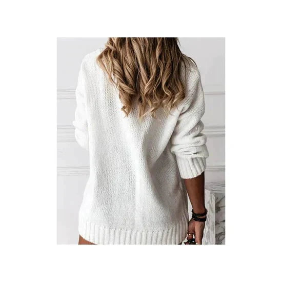 Women's Loose-Fit V-Neck Sweater
