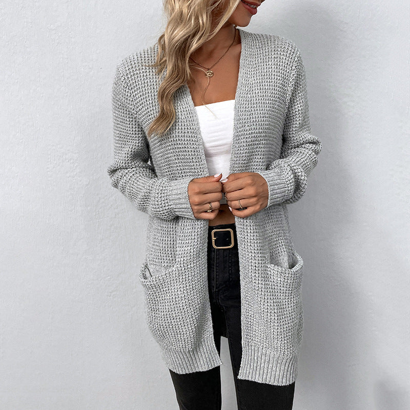 Women's Open-Front Long-Sleeve Cardigan