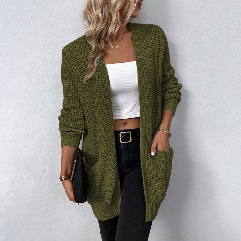 Women's Open-Front Long-Sleeve Cardigan