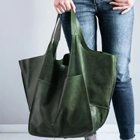 Women's Oversized Magnetic-Closure Tote Bag