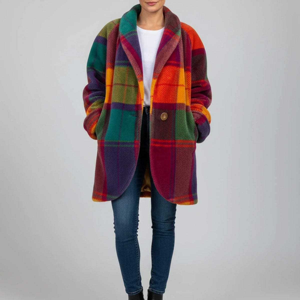 Women's Oversized Plaid Coat