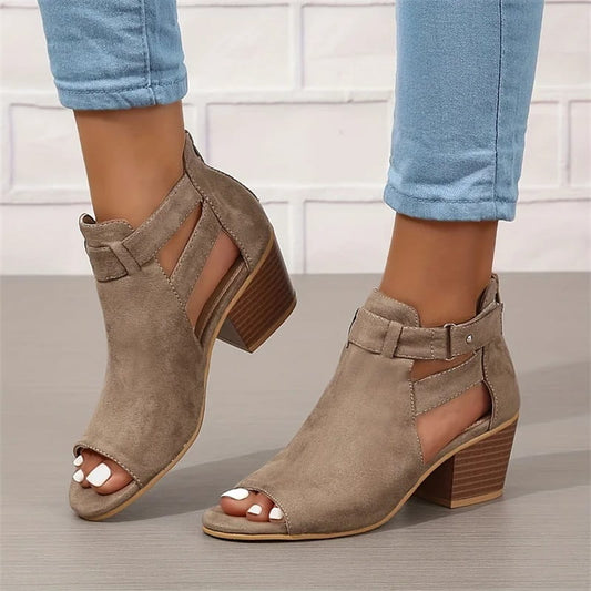 Women's Peep Toe Ankle Boots