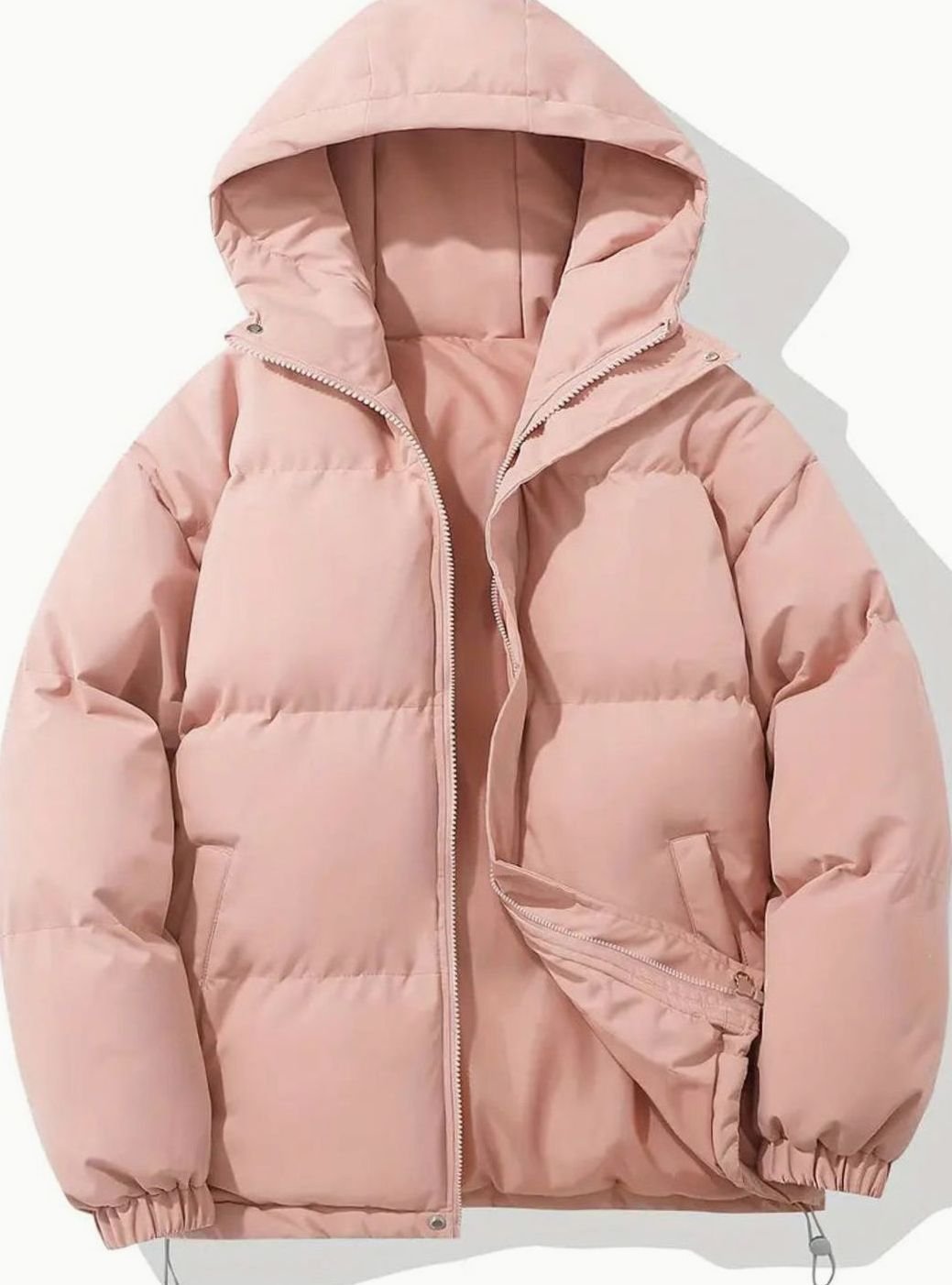 Women's Quilted Hooded Zip-Up Puffer Winter Jacket