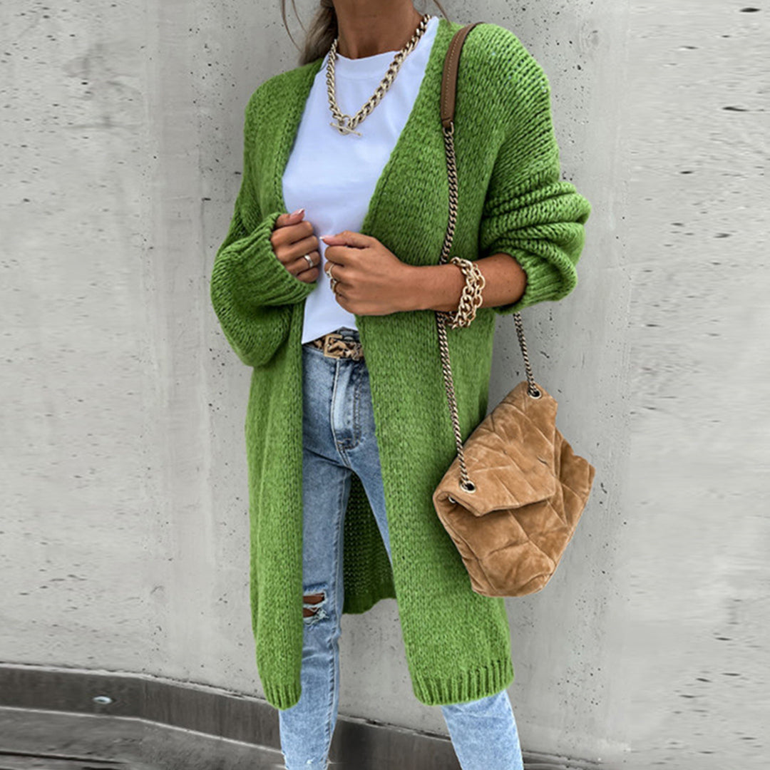 Women's Relaxed Fit Long Open Front Cardigan