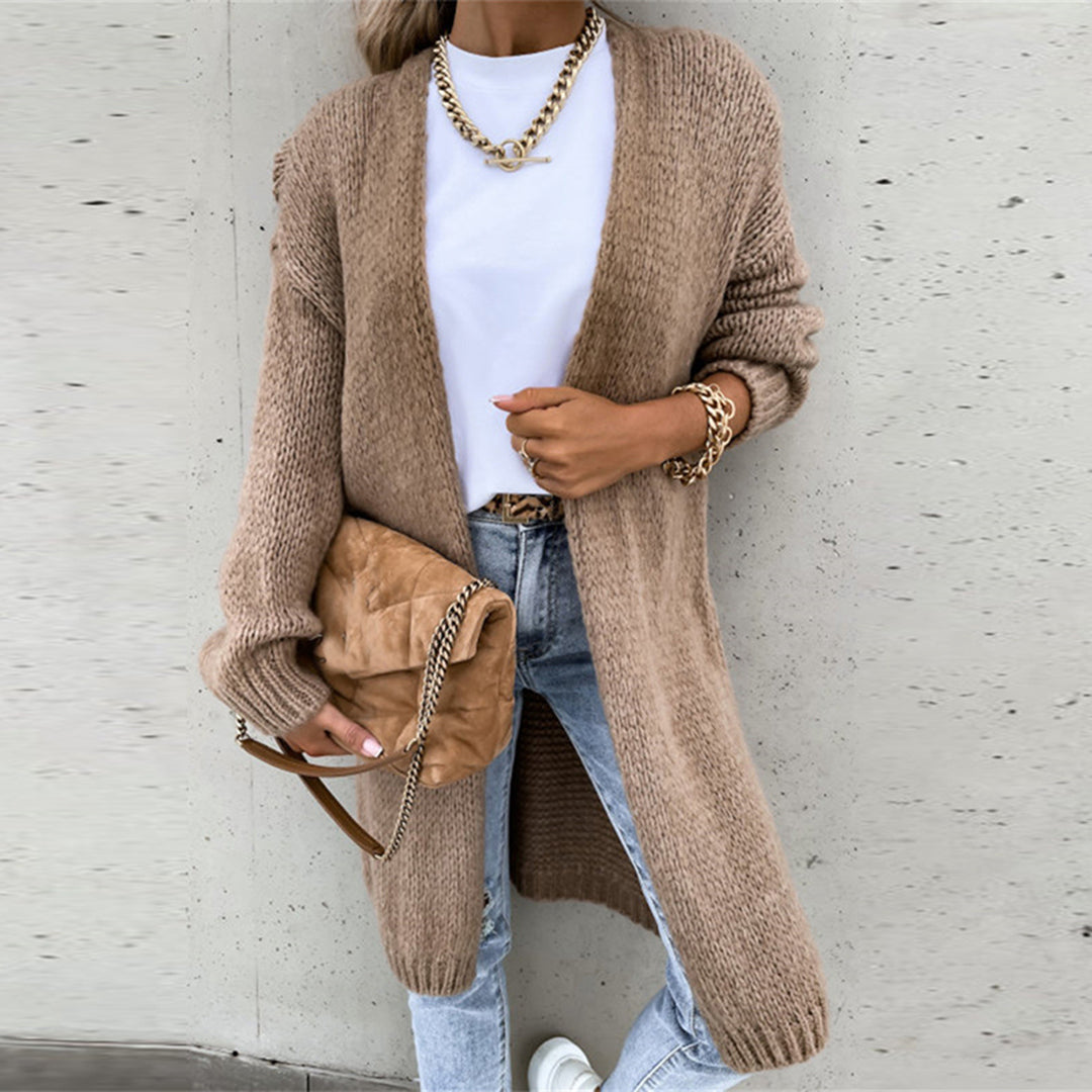 Women's Relaxed Fit Long Open Front Cardigan
