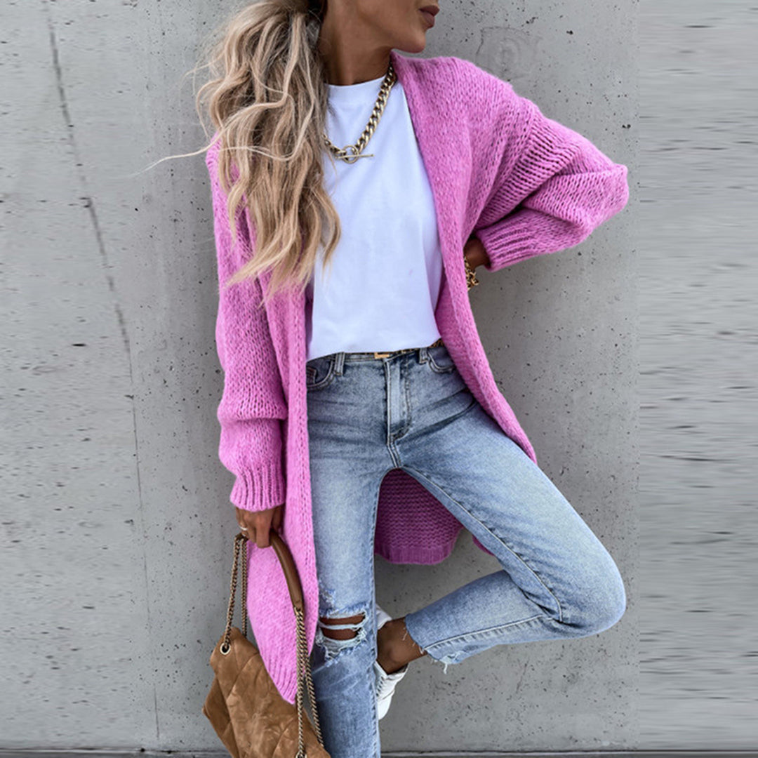 Women's Relaxed Fit Long Open Front Cardigan