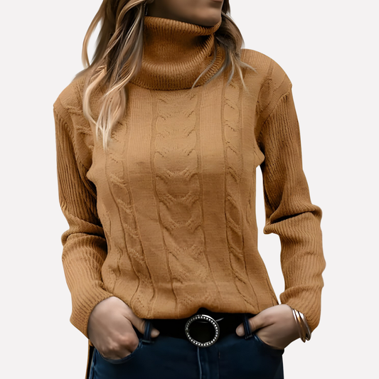 Women's Relaxed Turtleneck Pullover Sweater