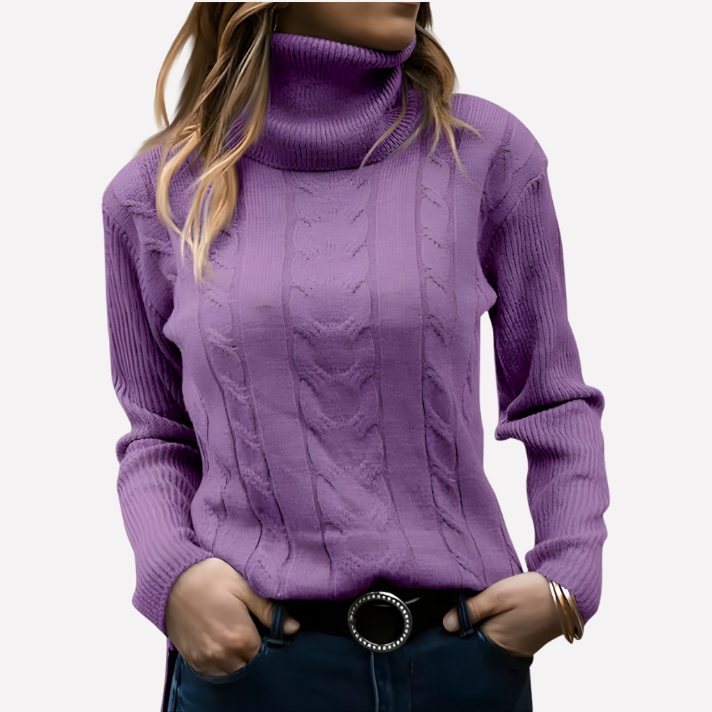 Women's Relaxed Turtleneck Pullover Sweater