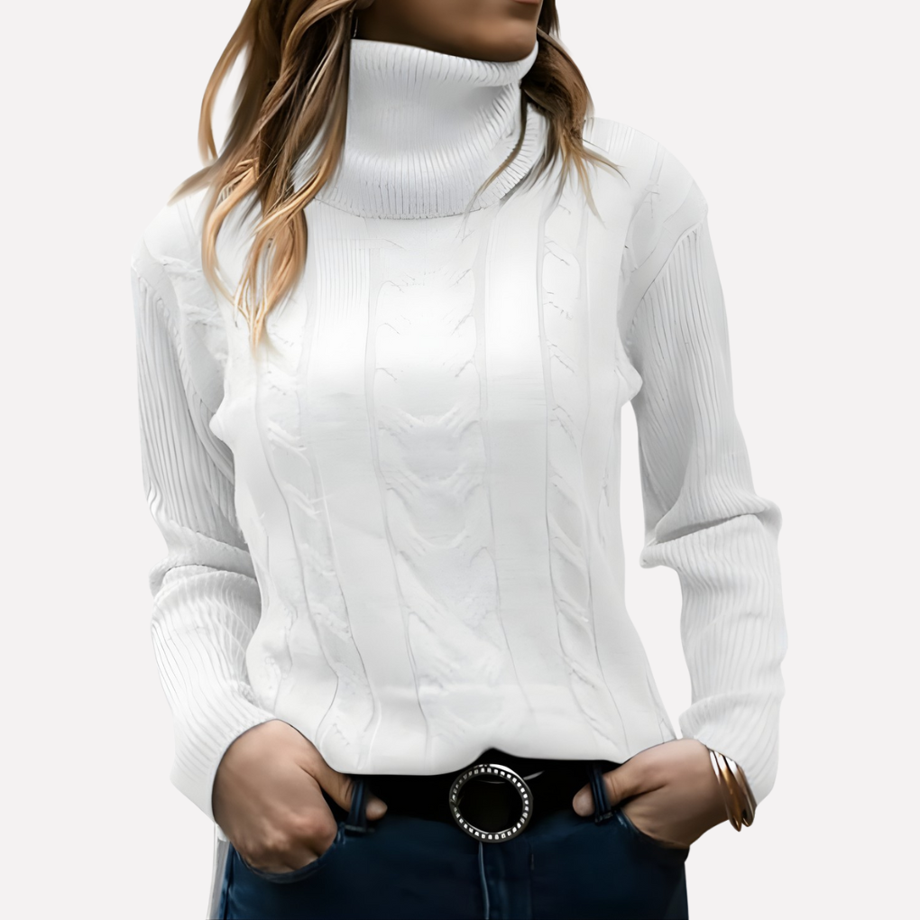 Women's Relaxed Turtleneck Pullover Sweater