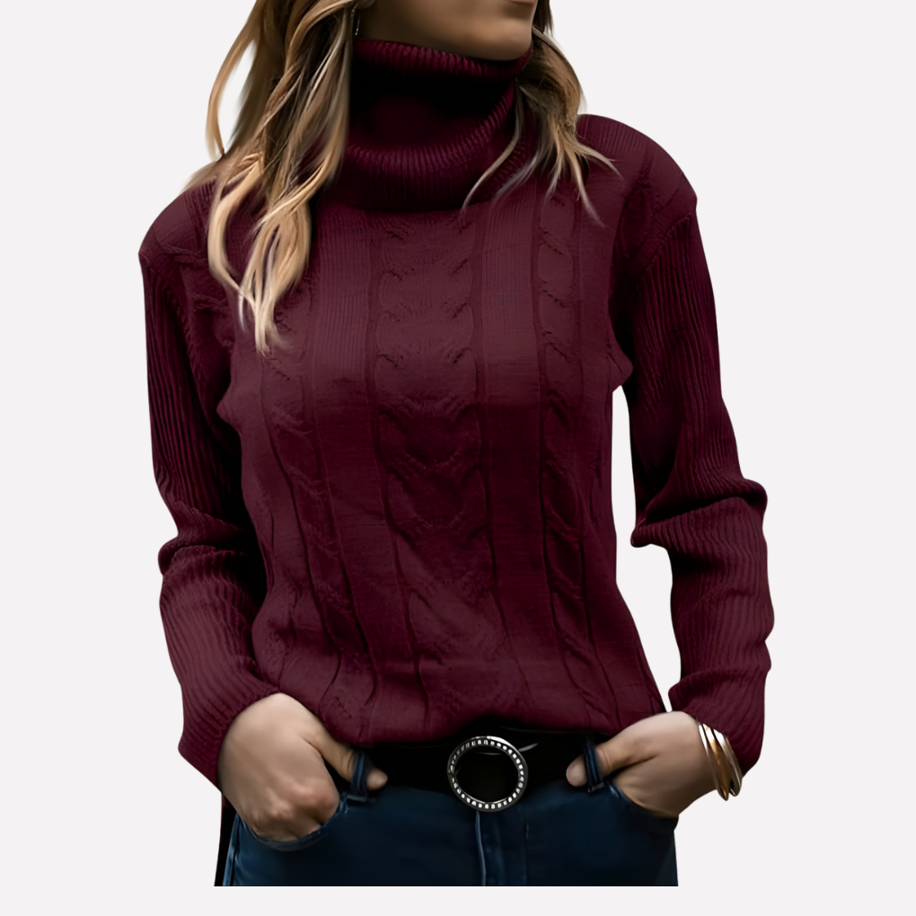 Women's Relaxed Turtleneck Pullover Sweater