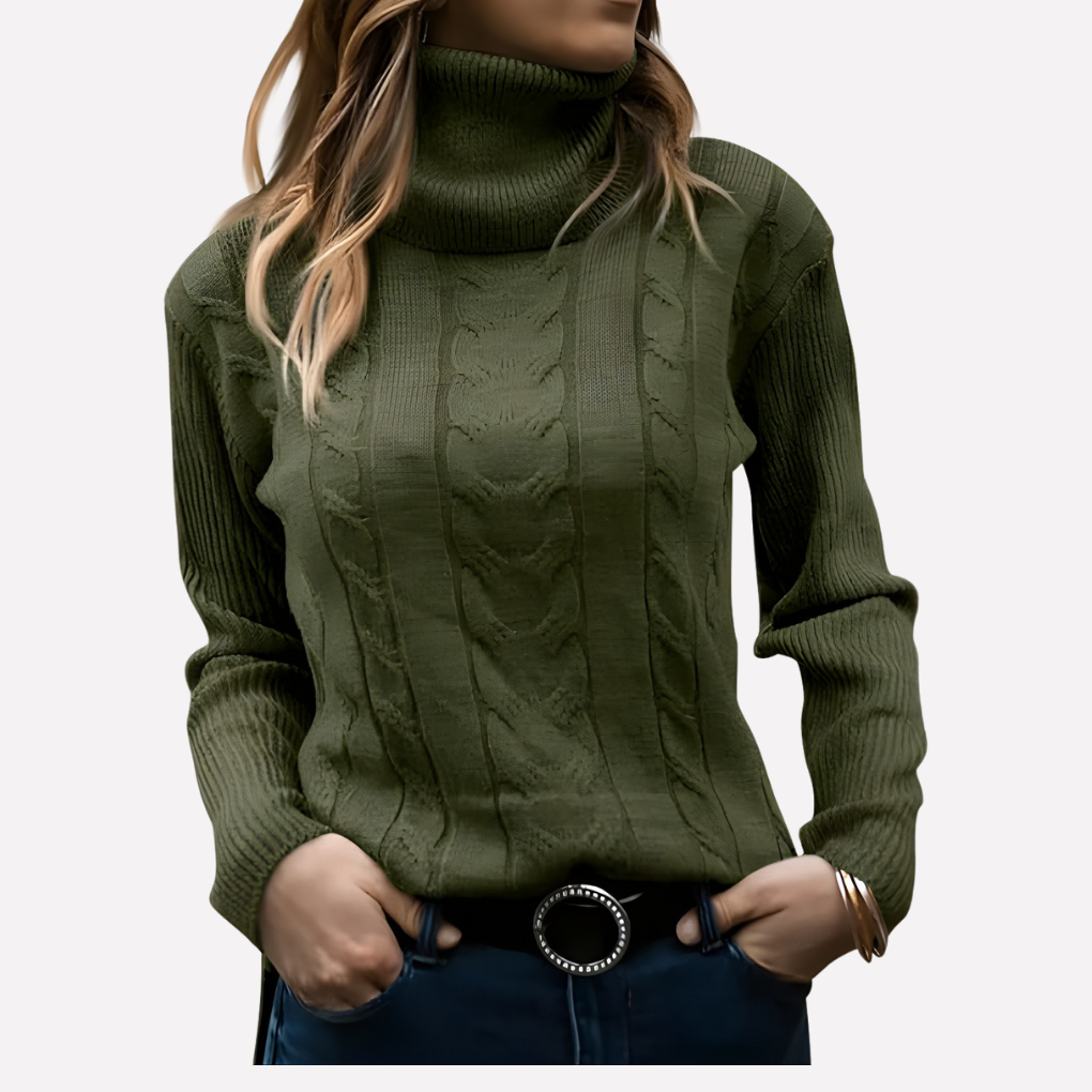 Women's Relaxed Turtleneck Pullover Sweater