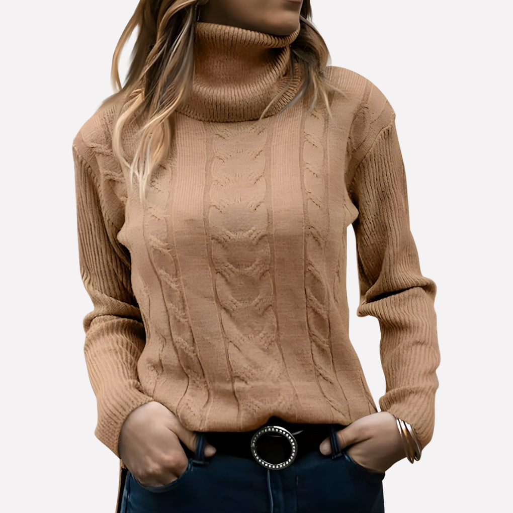 Women's Relaxed Turtleneck Pullover Sweater