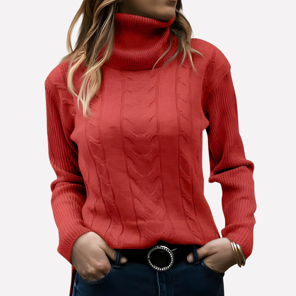 Women's Relaxed Turtleneck Pullover Sweater
