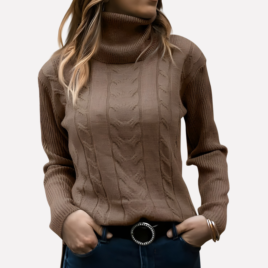 Women's Relaxed Turtleneck Pullover Sweater