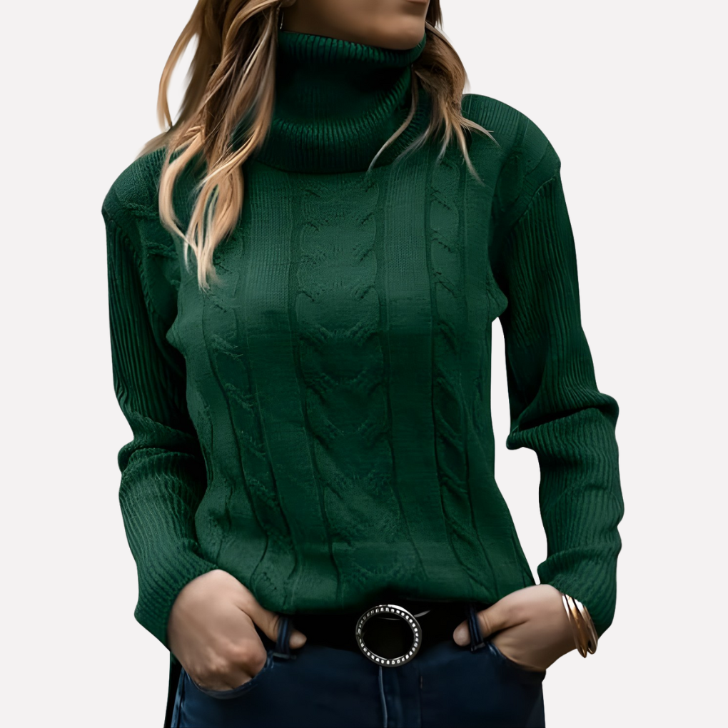 Women's Relaxed Turtleneck Pullover Sweater