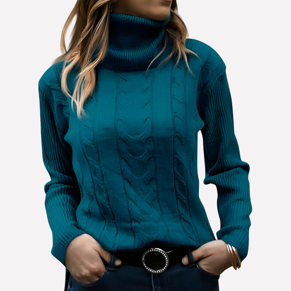 Women's Relaxed Turtleneck Pullover Sweater