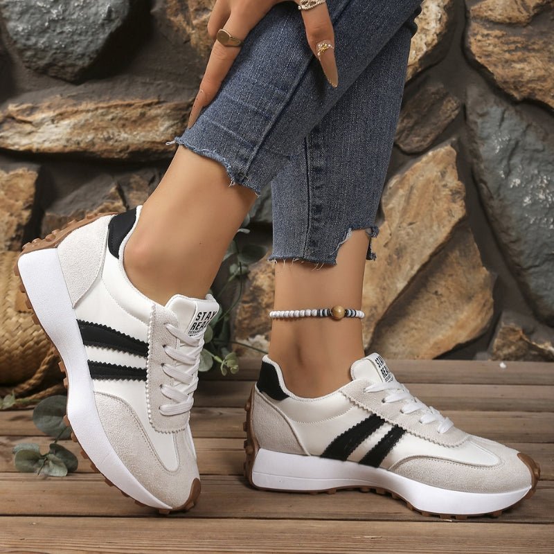 Women's Retro Chunky Platform Lace-Up Sneakers
