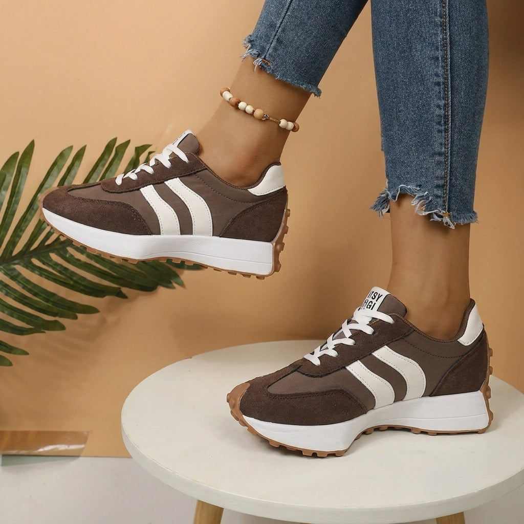Women's Retro Chunky Platform Lace-Up Sneakers