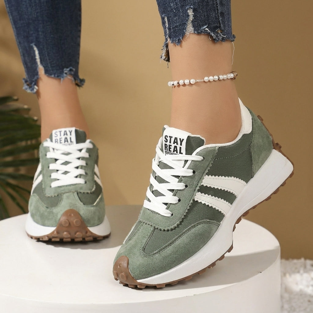 Women's Retro Chunky Platform Lace-Up Sneakers