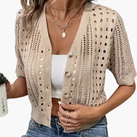 Women's Short-Sleeve Open- Cardigan
