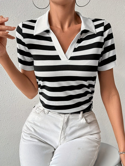 Women's Short-Sleeve Striped T-Shirt