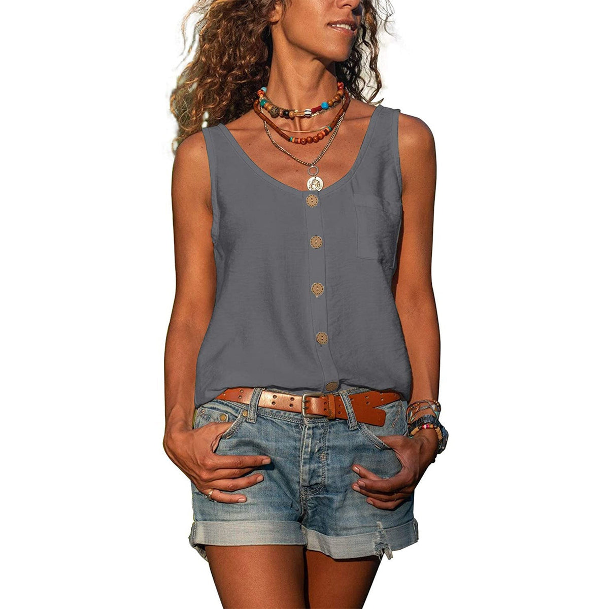 Women's Slim Fit Breathable Ibiza Style Tank Top