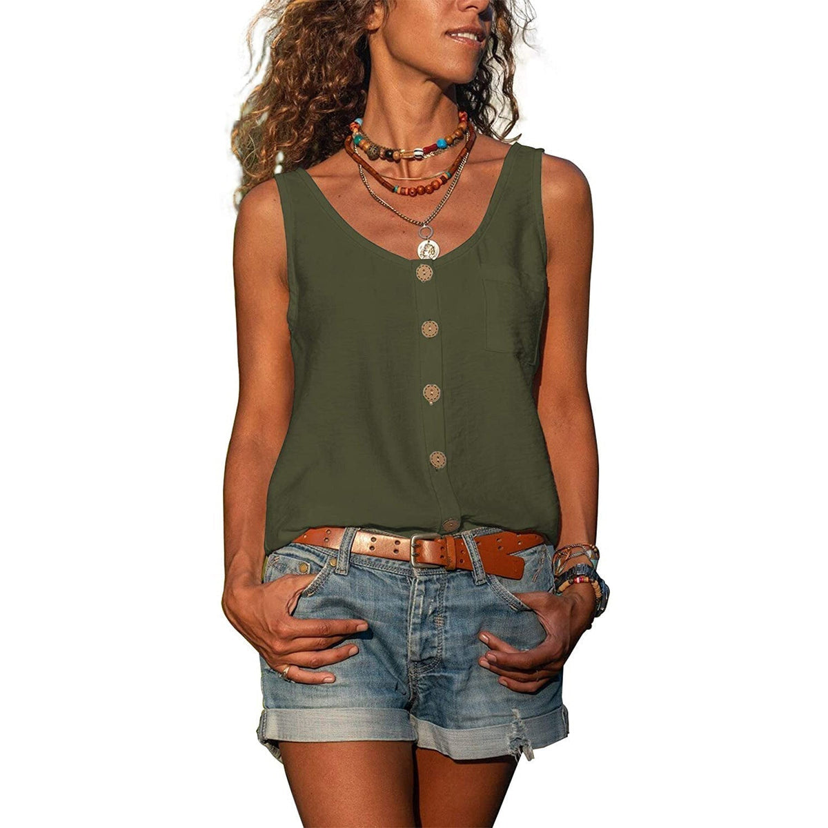 Women's Slim Fit Breathable Ibiza Style Tank Top