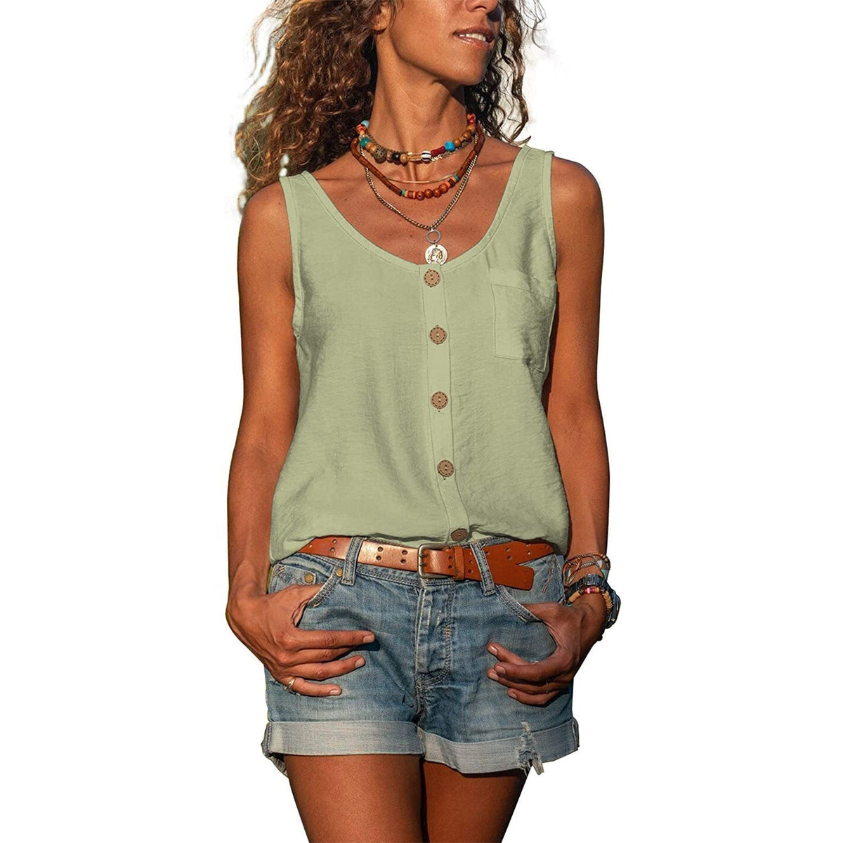 Women's Slim Fit Breathable Ibiza Style Tank Top