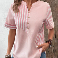 Women's Striped Button-Down Blouse
