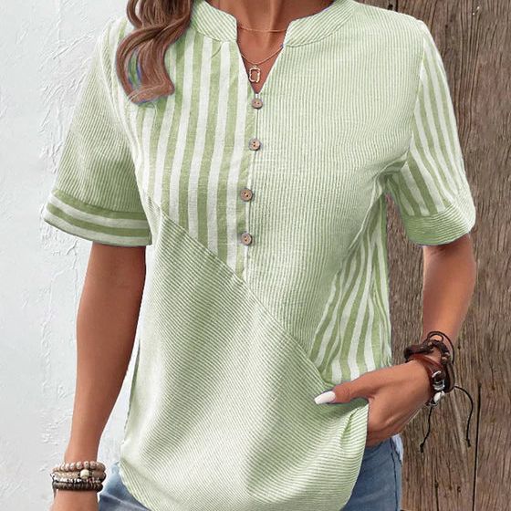 Women's Striped Button-Down Blouse