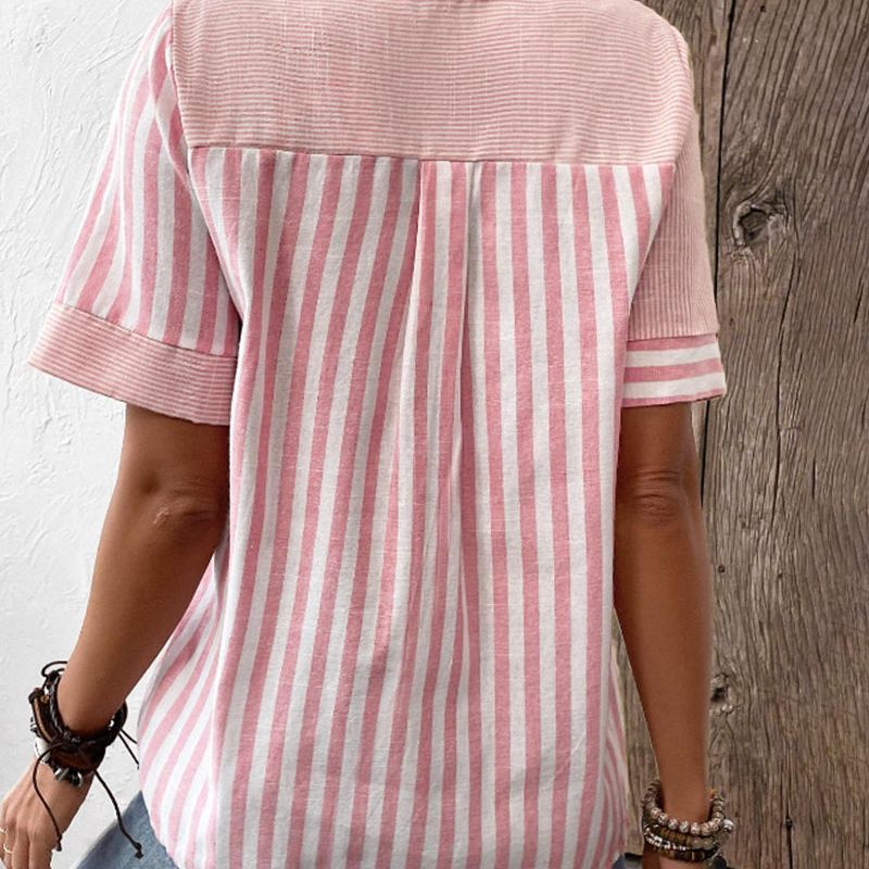 Women's Striped Button-Down Blouse