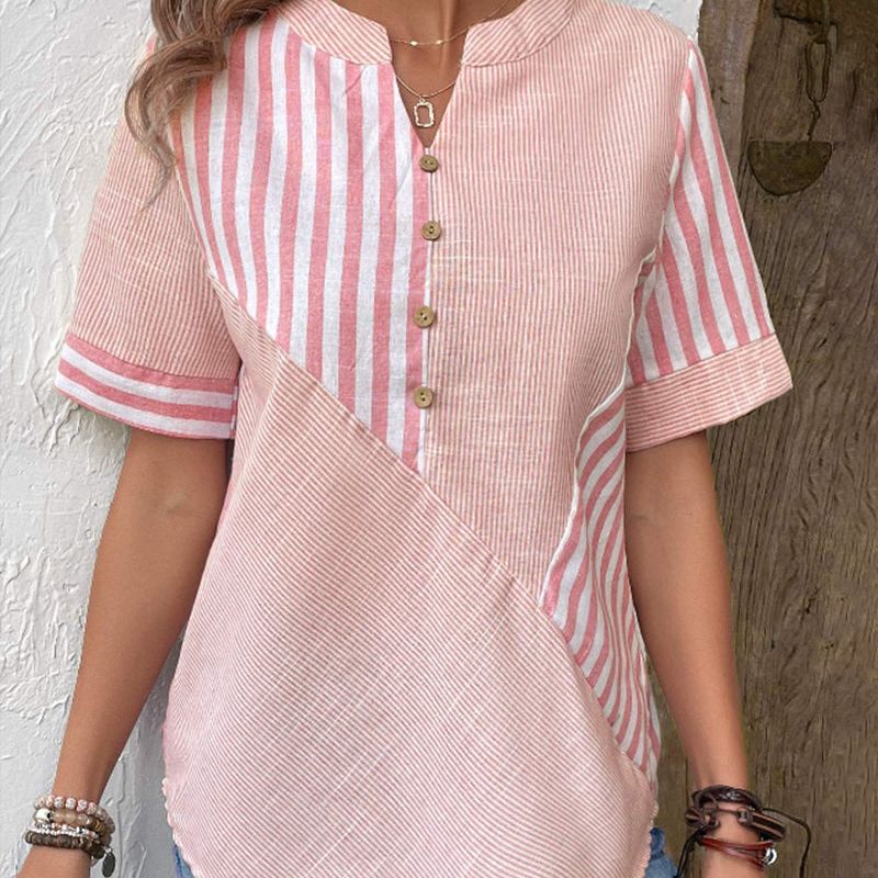 Women's Striped Button-Down Blouse