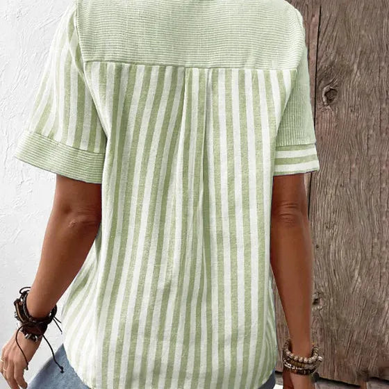 Women's Striped Button-Down Blouse