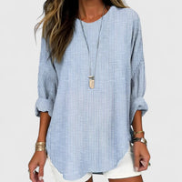 Women's Striped Crew Neck Blouse – Lightweight Summer Top