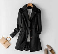Women's Structured Trench Coat with Button Closure