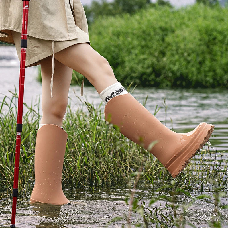 Women's Tall Waterproof Rain Boots with Comfort Sole