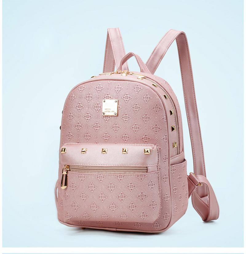 Women's Urban Backpack with Adjustable Straps and Gold Accents