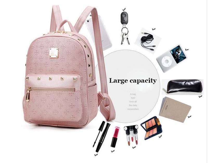 Women's Urban Backpack with Adjustable Straps and Gold Accents