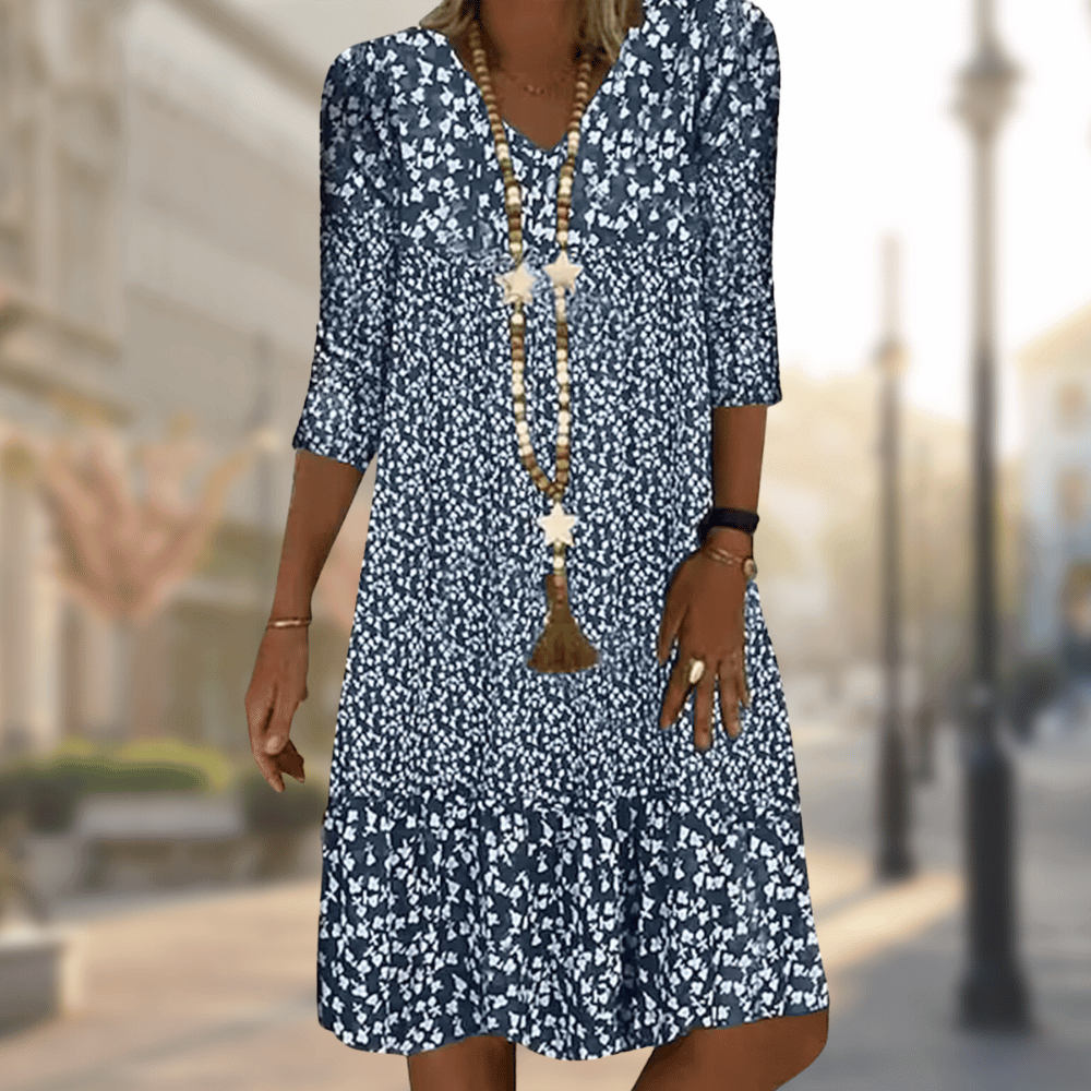 Women's V-Neck A-Line Midi Dress