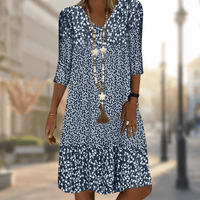 Women's V-Neck A-Line Midi Dress