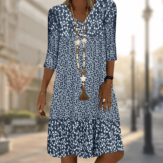 Women's V-Neck A-Line Midi Dress